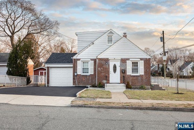 view of front of house with a garage