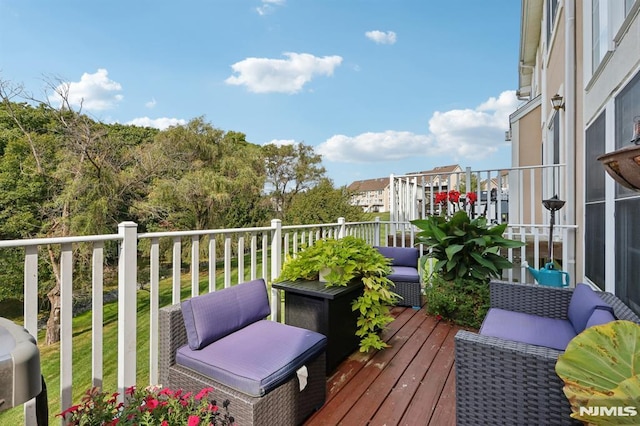 balcony with an outdoor hangout area