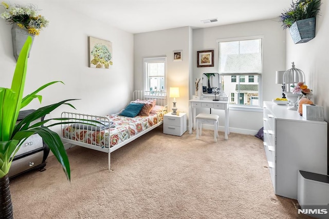 bedroom with carpet floors