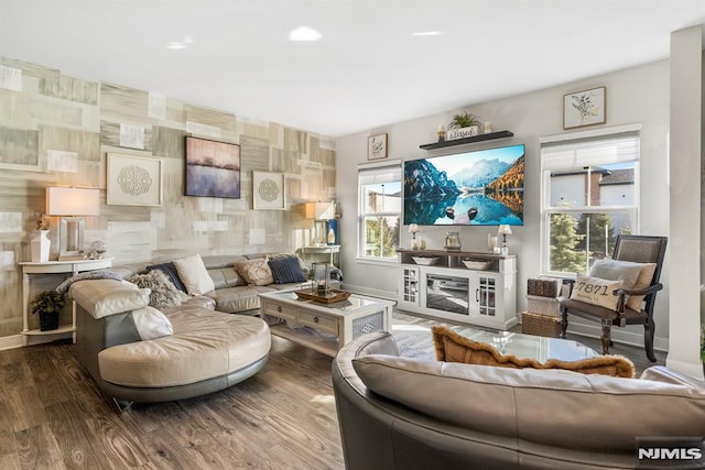 living room featuring hardwood / wood-style floors