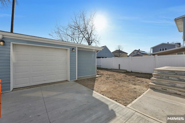 view of garage