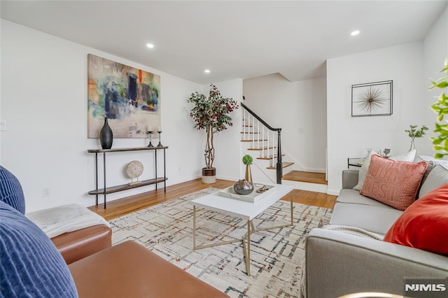 living room featuring hardwood / wood-style flooring