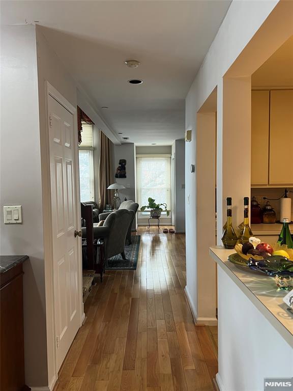 hallway featuring wood-type flooring and plenty of natural light