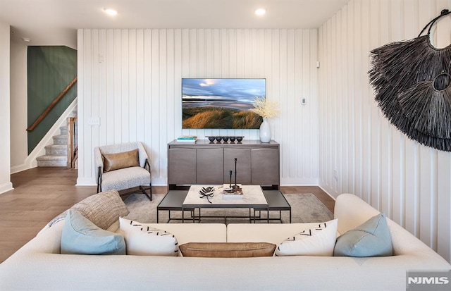 living room featuring wood-type flooring