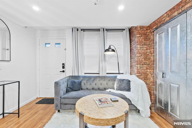 living area featuring light hardwood / wood-style floors