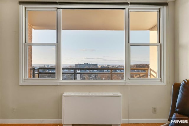 interior space with radiator heating unit