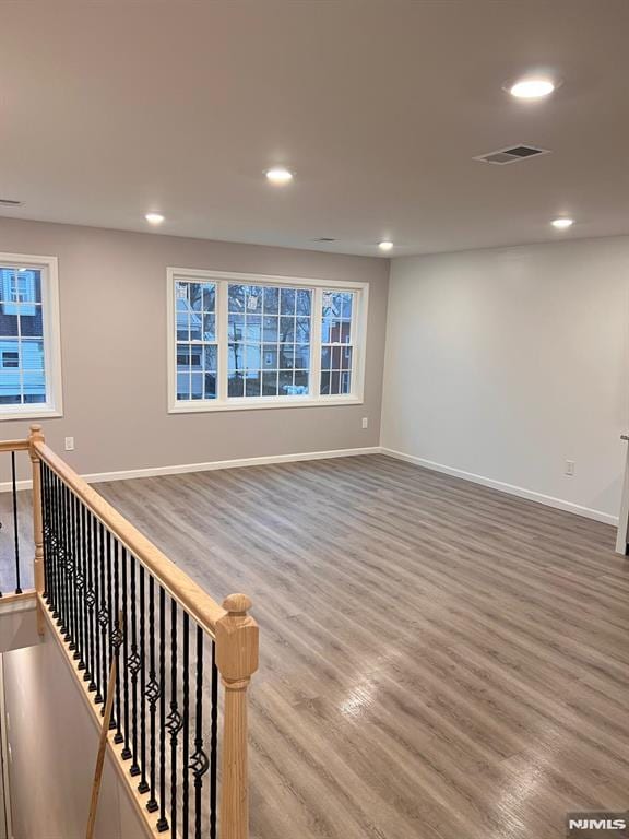 interior space with hardwood / wood-style floors