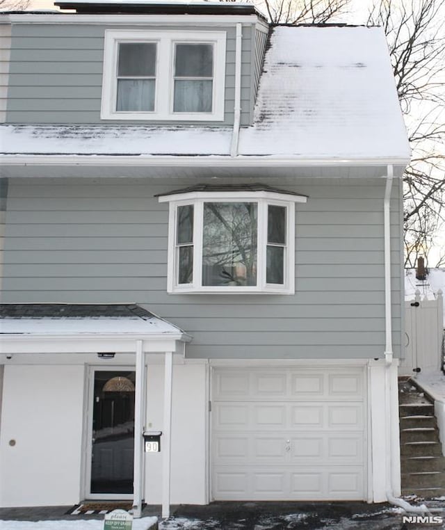 exterior space featuring a garage