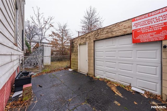 view of garage