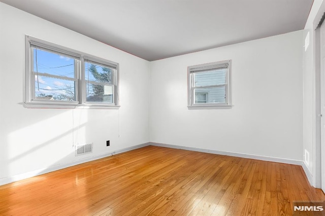 spare room featuring wood-type flooring