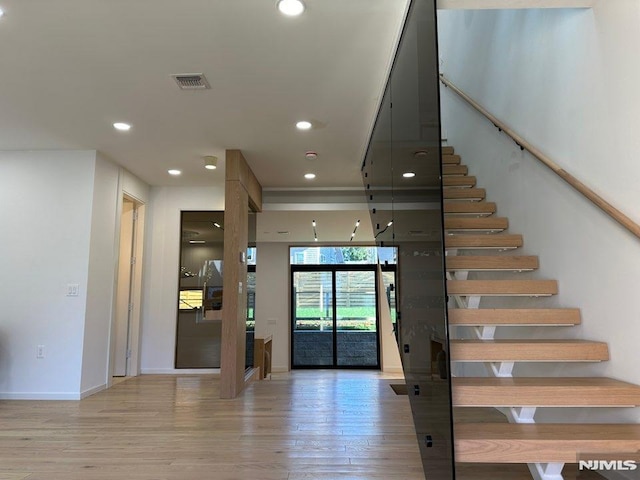 foyer featuring light wood-type flooring