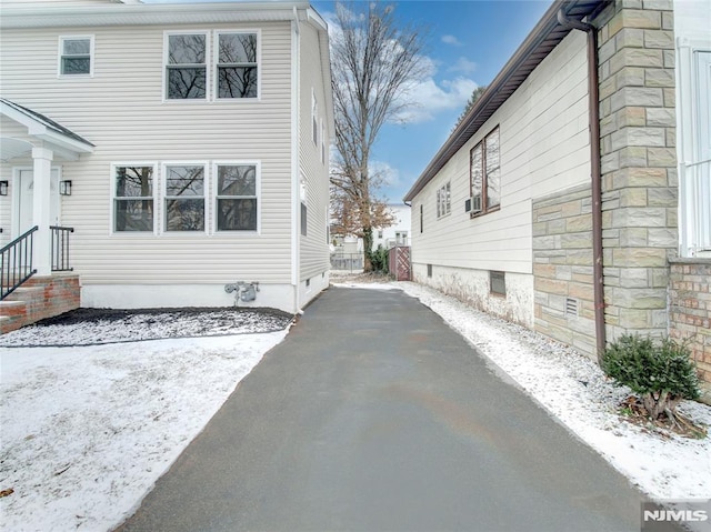 view of snowy exterior