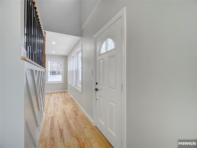 foyer entrance featuring light hardwood / wood-style floors