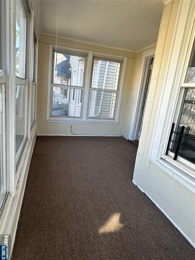 view of unfurnished sunroom