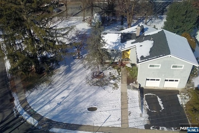 view of snowy aerial view