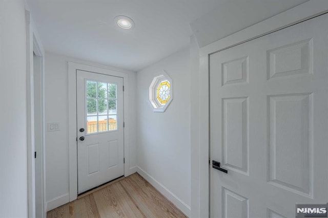 entryway featuring light hardwood / wood-style floors