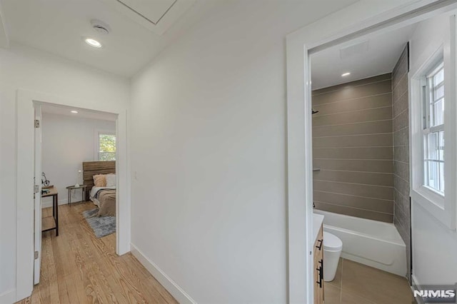 hall featuring light hardwood / wood-style flooring