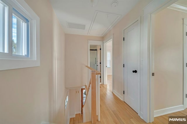 hallway featuring light wood-type flooring