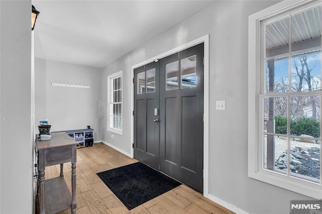 foyer featuring light hardwood / wood-style flooring