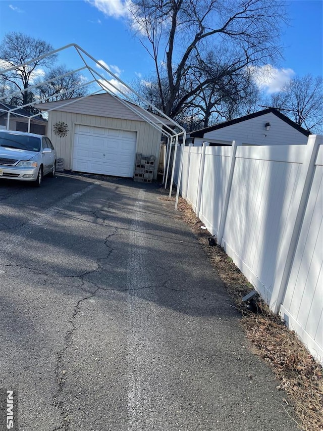 view of garage