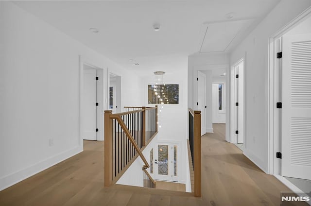 hall featuring light hardwood / wood-style flooring