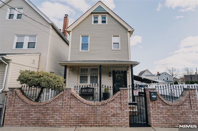 view of front of property with covered porch