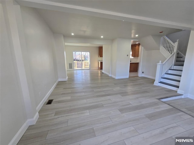 interior space featuring light wood-type flooring