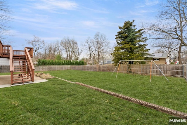 view of yard featuring a playground