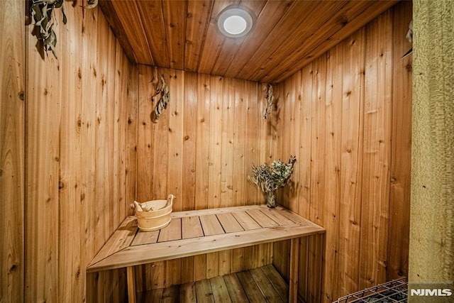 view of sauna