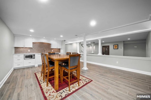 dining area with sink