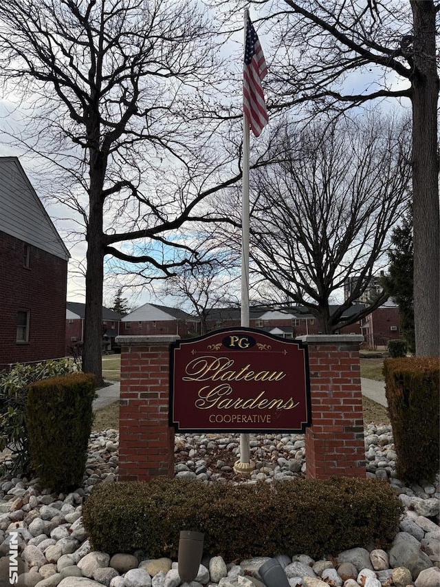 view of community sign