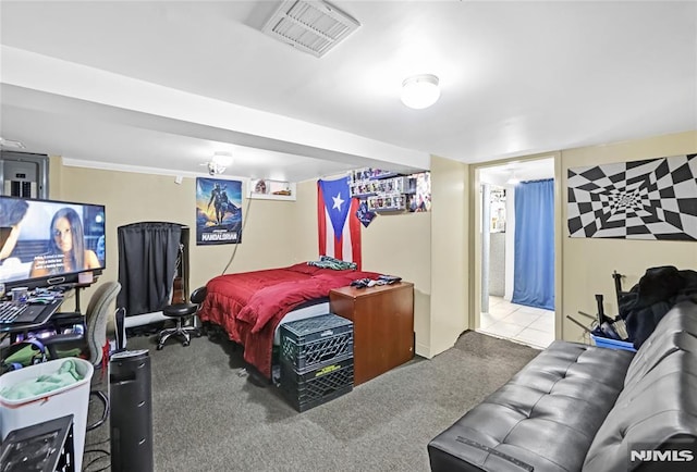 bedroom featuring carpet