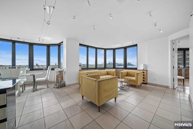 view of tiled living room