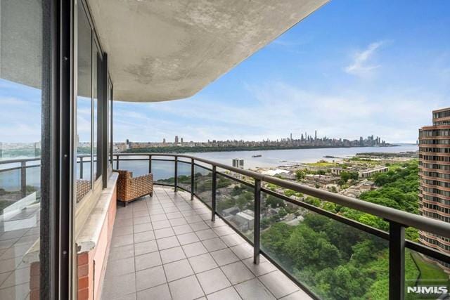 balcony with a water view