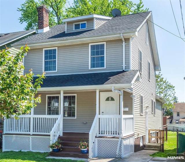 view of front of home with a porch