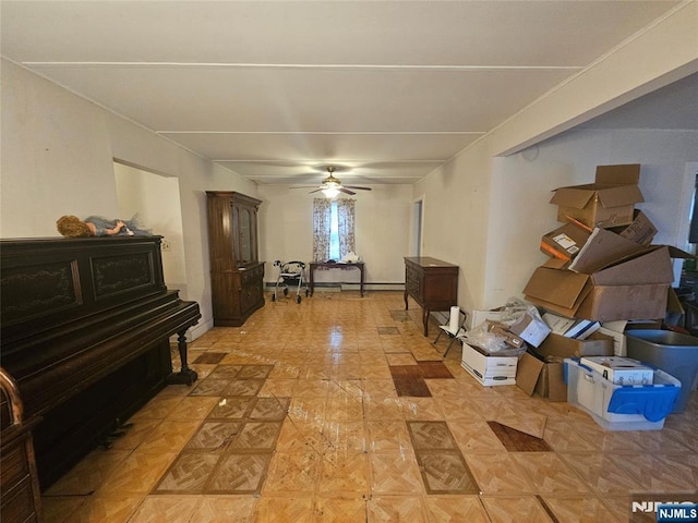 miscellaneous room with ceiling fan