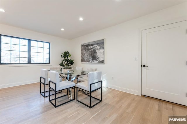 dining room featuring light wood-type flooring