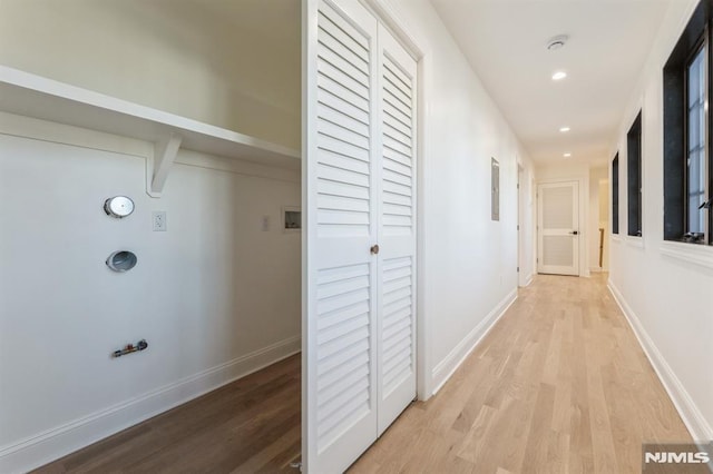 hall featuring light wood-type flooring