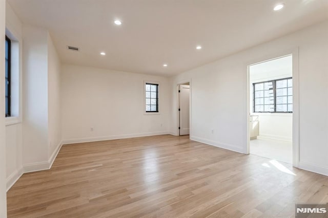 empty room featuring light wood-type flooring