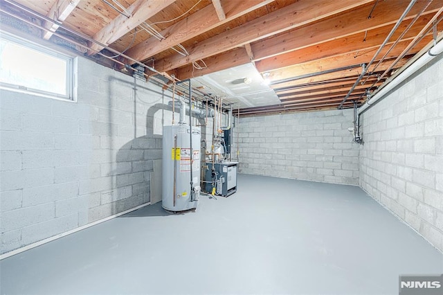 basement with gas water heater