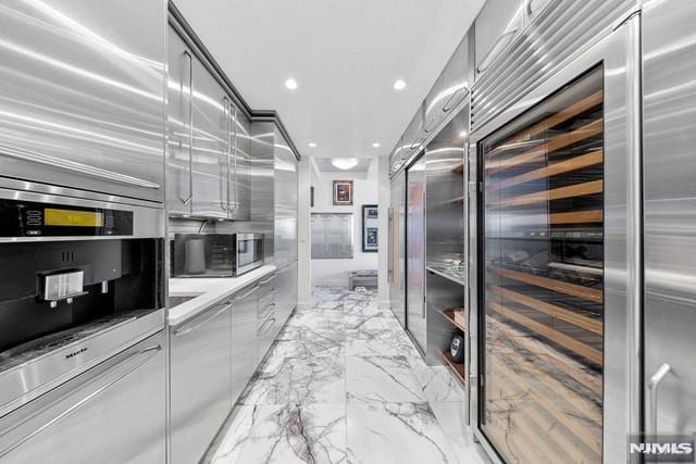 kitchen featuring beverage cooler