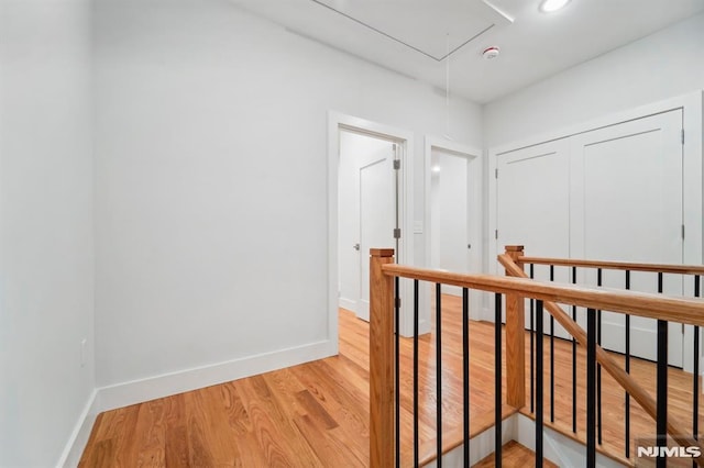 hall featuring light wood-type flooring