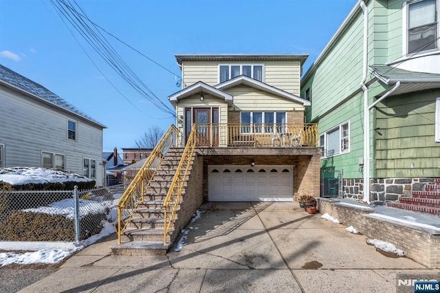 view of front property with a garage