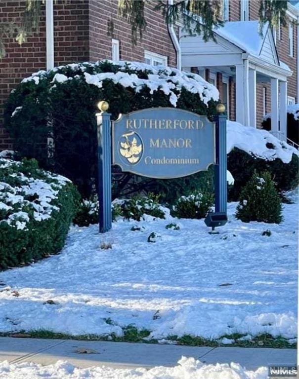 view of community sign