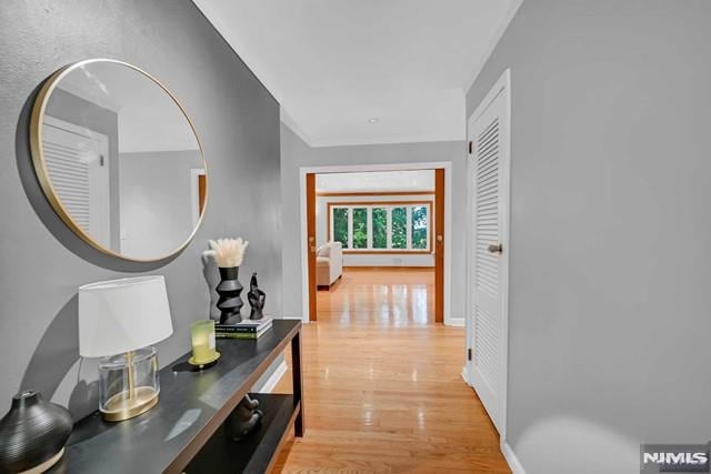 hall featuring light hardwood / wood-style flooring