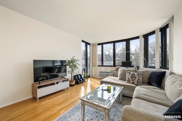 living room featuring wood-type flooring