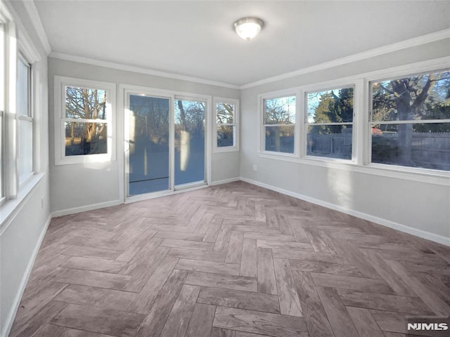 view of unfurnished sunroom