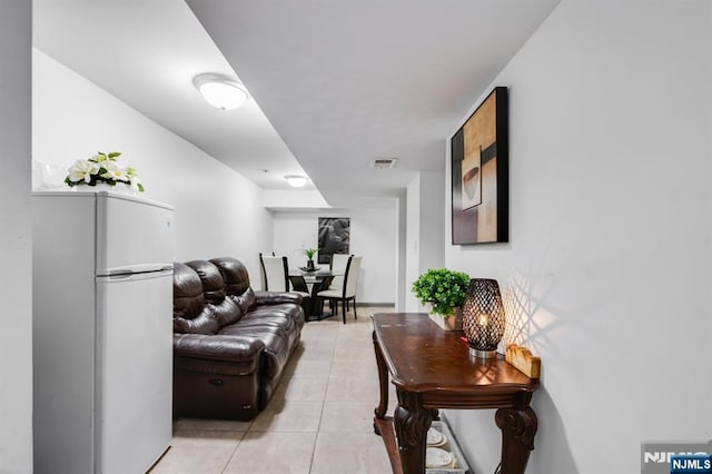 view of tiled living room