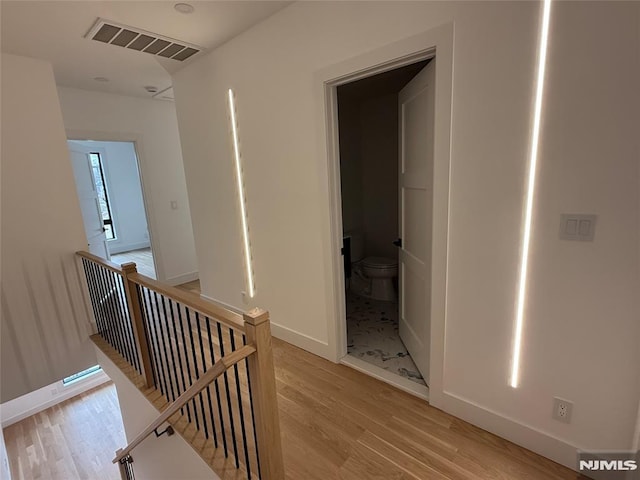 hall featuring light wood-type flooring