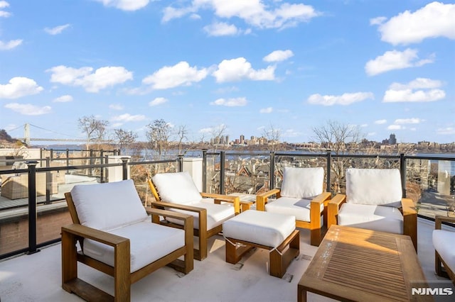 balcony featuring an outdoor living space